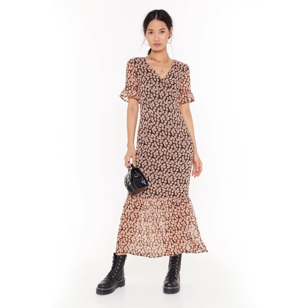 NWT Nasty Gal Retro Midi Dress - Size 8